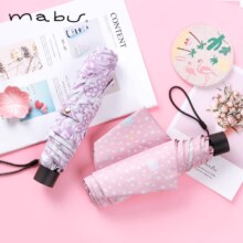 日本人气雨伞品牌，Mabu 轻量6骨防紫外线遮阳轻便折叠晴雨防晒伞 6色