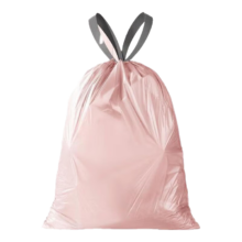 冰莓粉抽绳垃圾袋 加厚手提式家用塑料袋45*45cm 冰莓粉抽绳-50只*2件