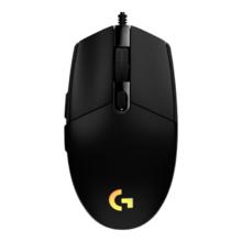 罗技 logitech G）G102二代游戏鼠标有线电竞鼠标吃鸡RGB流光灯效轻量化设计小手鼠标 WF13B G102二代黑色+大桌垫