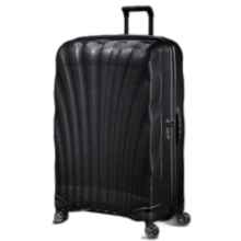 新秀丽（Samsonite）万向轮拉杆箱C-LITE系列CS2 超轻抗摔耐磨行李箱个性时尚贝壳箱 黑色【升级版】 20英寸     （可拓展）