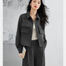 梵希蔓  灰色套装女2025年春秋新款