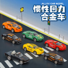 趣味玩具儿童合金回力玩具 单只铁皮车 随机颜色