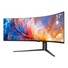 国家补贴：雷鸟 U9 57英寸120Hz HVA 1ms HDR1000 准8K曲面带鱼屏显示器 广色域QD-MiniLED游戏办公电竞电脑显示器 白色