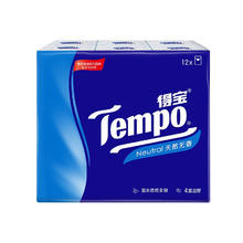 得宝 Tempo 手帕纸 4层 7片*12包 蓝色金典
