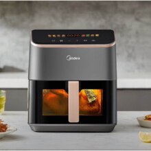Plus、限地区:美的（Midea）家用空气炸锅蒸汽嫩烤 透明可视 KZE538J5 5.3L