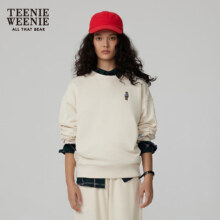 20点：Teenie Weeni e小熊 简约时尚美式运动卫衣学院风白色T恤上衣 乳白色