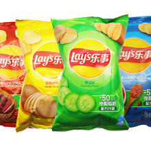 乐事 薯片40g青柠黄瓜土豆片原味烧烤番茄红烩多味膨化办公室零食 40g*8包混合口味