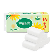 幸福阳光 舒芽无芯卷纸 4层*900克/提 12卷 长卷卫生纸厕纸 无荧光增白剂 900克/提