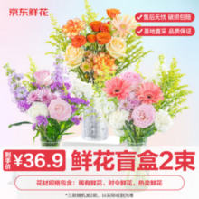 京东鲜花 鲜花盲盒 设计款鲜花花束*2束