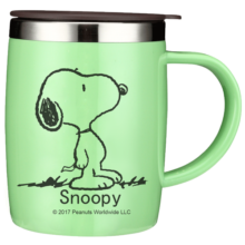 史努比（SNOOPY）带手柄不锈钢办公保温杯水杯420ML可爱杯子情侣杯 DP-5002 蓝色