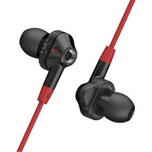 漫步者 GM360 入耳式双动圈降噪有线耳机 黑红色 3.5mm