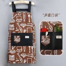 帆布背带厨房围裙 棕色