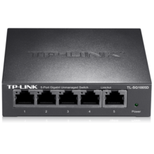 普联（TP-LINK） 5口全千兆钢壳交换机 企业级交换器 4口监控网络网线分线器  金属机身 TL-SG1005D