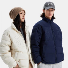 PLUS会员：GAP 刺绣logo 小立领防风羽绒服 678656