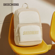 斯凯奇（Skechers）春季双肩包男女红色书包时尚大容量休闲运动旅行背包L320U196 爱尔兰奶油色/028R