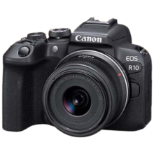 PLUS会员：Canon佳能 R10+RF-S18-45mm 微单相机套机 4k数码高清便携旅行 Vlog视频拍摄直播 黑色