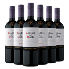 红魔鬼（Casillero del Diablo）梅洛干红葡萄酒 750ml*6瓶整箱装 智利进口红酒