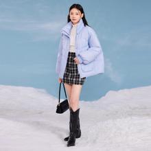 冰洁BENGEN 短款羽绒服女秋冬时尚立领小个子休闲宽松保暖外套潮
