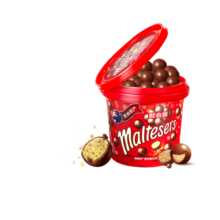 麦提莎（Maltesers）麦芽脆心牛奶巧克力桶装520g休闲儿童零食糖果生日女生礼物
