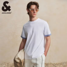 JACK&JONES 杰克琼斯 夏季假两件纯色圆领短袖