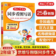 小学开心同步看图写话二年级下册 2025春语文教材思维导图阅读理解写作技巧思路素材积累作文范文大全