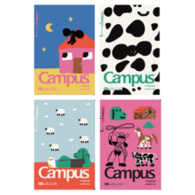 国誉（KOKUYO）塔卡沙Campus B5笔记本本子高颜值初中生高中学生专用高端记事本文具套装40页4本装
