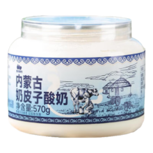 西域美农奶皮子酸奶内蒙古低温酸奶生牛乳18天保质期 酸奶570g*2罐