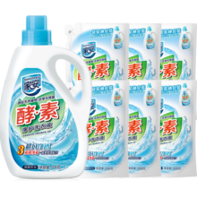 家安（HomeAegis）超凡净透酵素净护洗衣液3kg*1瓶+500g*6袋 12斤偏中性低泡易漂洗