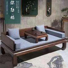 窜天豆 实木罗汉床 16740 2米 素面款（含炕桌）
