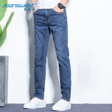 17日20点：JEANSWEST 真维斯 牛仔裤男2025夏季棉 长裤子 深蓝33