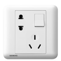 西门子 SIEMENS seata皓睿系列 5UB01843NC01 一开五孔插座 玉釉白