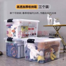 20点开始，Citylong 禧天龙 透明收纳箱 （长47.5*宽35.5*高26CM）31L*3个
