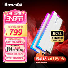 佰维 32G(16G×2)套装 DDR5 6000频率台式机内存条 时空行者DW100炫光 RGB灯条(C28) 白色 AI PC电脑配件