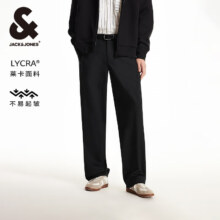 20点：JACK&JONES 杰克·琼斯 通勤直筒裤 224414015 E40黑色