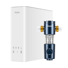 需首购、限地区：海尔(Haier) 净水器 家用厨下式 RO反渗透纯水机 直饮加热一体机 自来水全屋前置过滤器套装 全屋净水 顶配前置+净水器