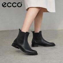 爱步（ECCO）靴子女 时尚潮流百搭冬季切尔西女靴牛皮粗跟短靴女 型塑266503 黑色26650301001 38