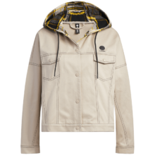 adidas NEO W CESP 女士舒适耐磨运动休闲连帽夹克纽扣跑步服短款外套
