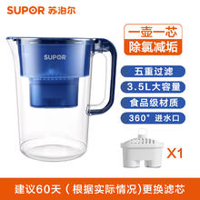 苏泊尔 净水壶自来水活性炭过滤器家用厨房净水器滤水壶器大容量