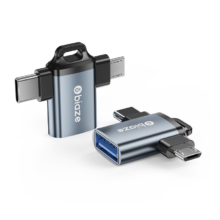 Plus会员：毕亚兹 适用于otg转接头Type-C+Micro USB3.0二合一转换头手机接U盘读卡器键鼠苹果安卓iphone16/15拓展器