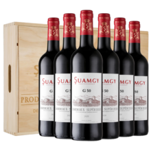 圣芝（Suamgy）G50优选波尔多AOC赤霞珠干红葡萄酒 750ml*6瓶 木箱装 法国红酒