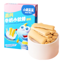 小鹿蓝蓝 高钙牛奶小软棒饼干宝宝儿童零食奶香零食 好抓握原味60.2g