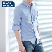 BLACKMONDAY 男士长袖衬衫 商务休闲抗皱衬衣 XL/180