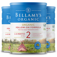 贝拉米（Bellamy's）经典版 2段 较大婴儿奶粉900g*3罐箱装 6~12月 有机奶源 原生HMO
