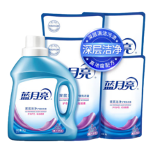 蓝月亮深层洁净洗衣液薰衣草香9斤组合 1kg瓶+1kg*3袋+500g袋