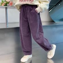 女童裤子春秋款2025新款女孩春季儿童灯芯绒休闲童装
