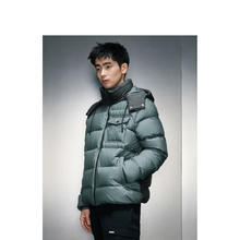 GXG 男装冬季绿色连帽短款羽绒服男