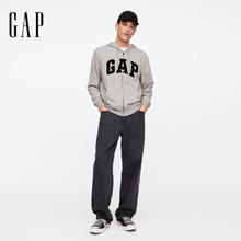 Gap 男女装2025春季字母logo拉链连帽卫衣多色外套美版868454 灰色 XS 美码 S亚洲码175/88A