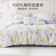 罗莱家纺 微生宁溪 纯棉四件套 1.2m床