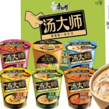 康师傅 汤大师方便面组合12杯 混合8+迷你桶4杯