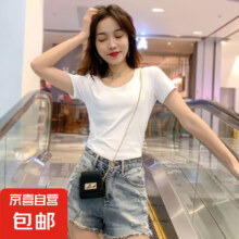 T恤 女 短袖 紧身  纯白色短T